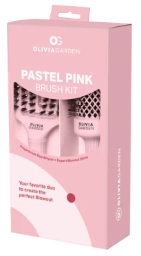 Olivia Garden Pastel Pink Brush Kit (Shine+Fingerbrush)