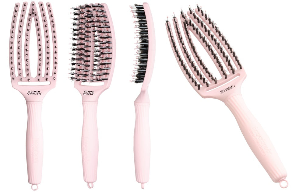 Olivia Garden Pastel Pink Brush Kit (Shine+Fingerbrush)