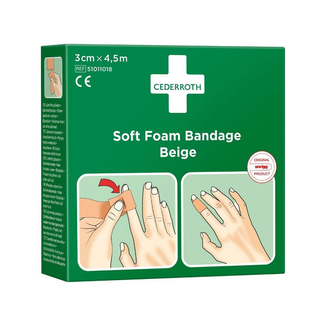 Cederroth Zelfklevend Wondverband Soft Foam Bandage 3cmx450cm Latexvrij