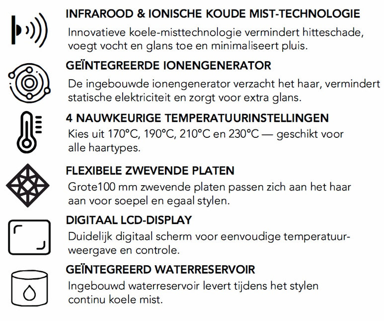 Max Pro Infra Steam+ Straightener Infra Stoom Stijltang