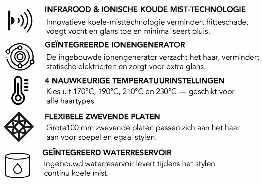 Max Pro Infra Steam+ Straightener Infra Stoom Stijltang