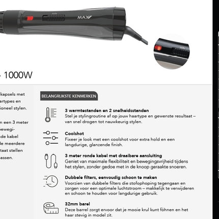 Max Pro Swift Airstyler 1000W