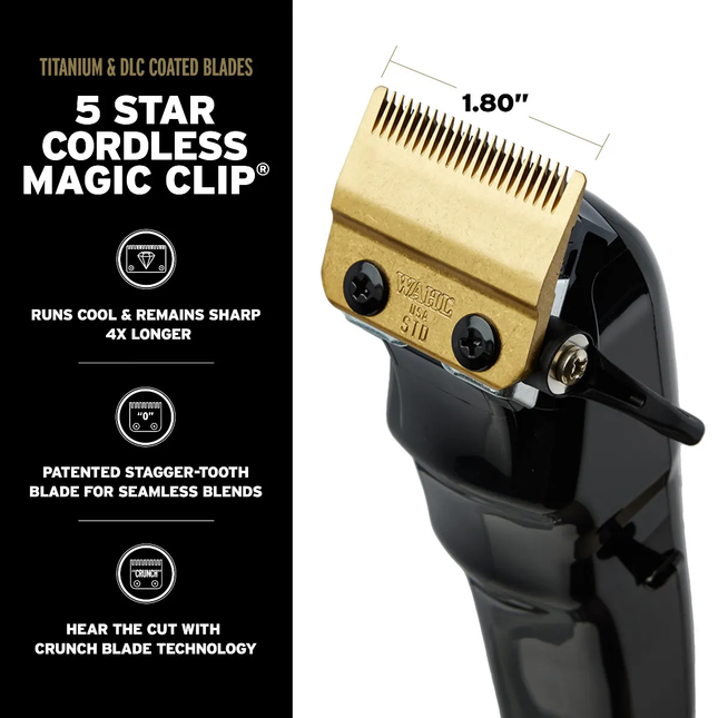 Wahl Cordless Barber Combo Black Magic Clip Tondeuse + Detailer Trimmer