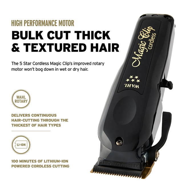 Wahl Cordless Barber Combo Black Magic Clip Tondeuse + Detailer Trimmer
