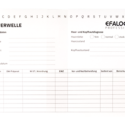 Efalock Klantenkaarten Voor Kleuren/Permanenten (50Stuks)