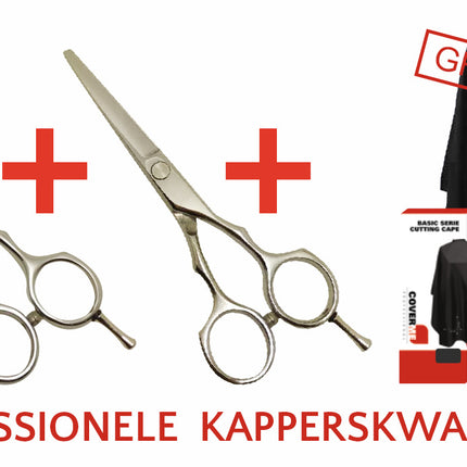 Kappersschaar + Coupeschaar Set + GRATIS Kapmantel Basic CoverME