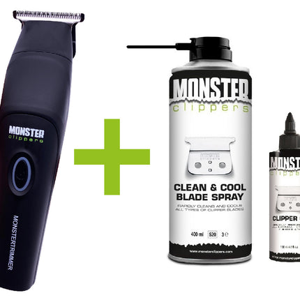 Monster Clippers Combi MONSTERTRIMMER Draadloos Lithium-ion + Monster Clippers Clean & Cool Blade Spray & Olie