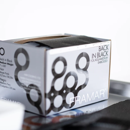 Framar Folie Back in Black Embossed op Rol (12,7cm x 100,58m)
