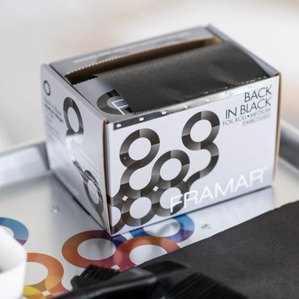 Framar Folie Back in Black Embossed op Rol (12,7cm x 100,58m)